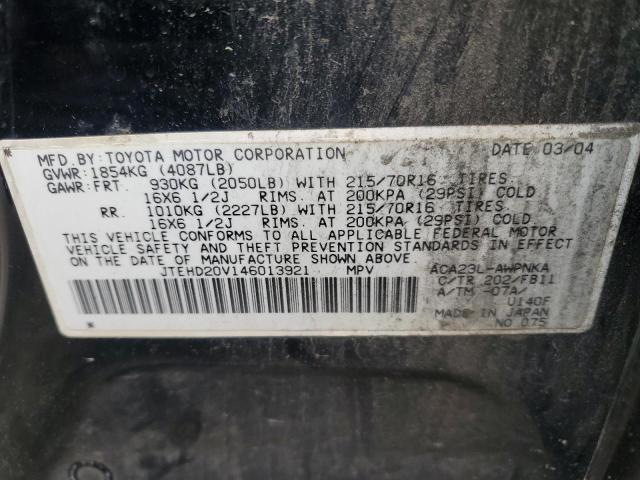 2004 Toyota Rav4 VIN: JTEHD20V146013921 Lot: 58298624