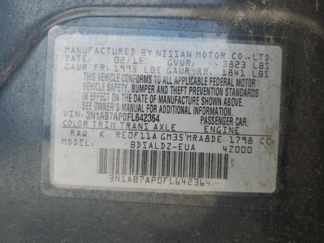 2015 NISSAN SENTRA S - 3N1AB7AP0FL642364