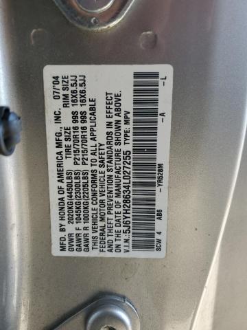 2004 Honda Element Ex VIN: 5J6YH28634L027255 Lot: 58072774