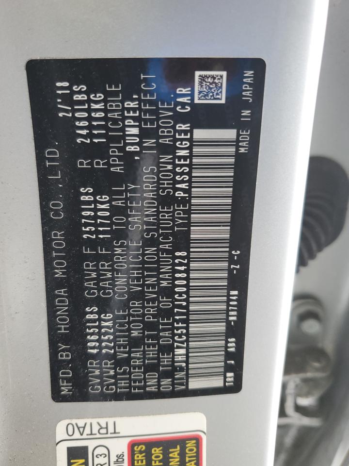 JHMZC5F17JC008428 2018 Honda Clarity