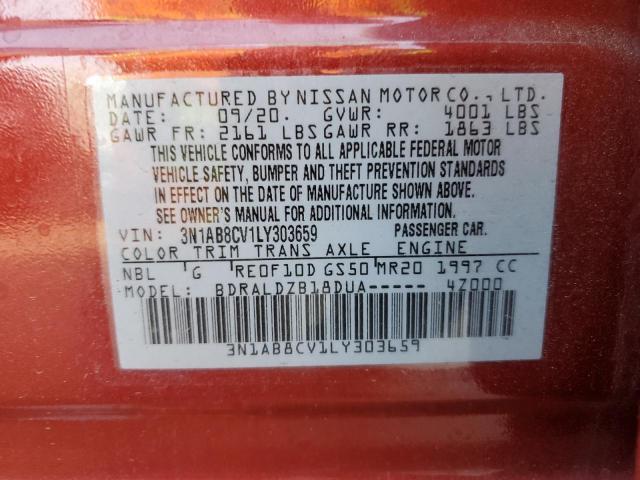 2020 Nissan Sentra Sv VIN: 3N1AB8CV1LY303659 Lot: 58171124