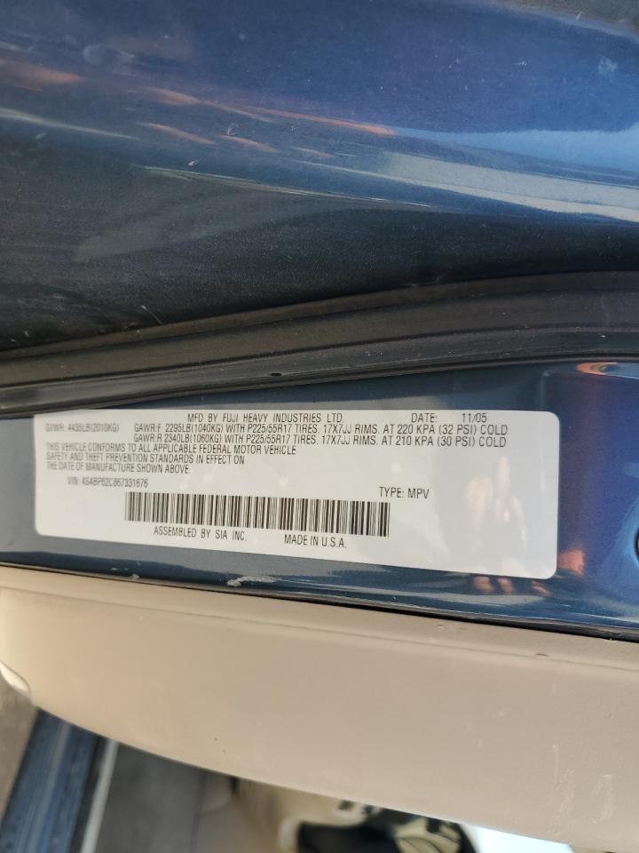 4S4BP62C867331676 2006 Subaru Legacy Outback 2.5I Limited