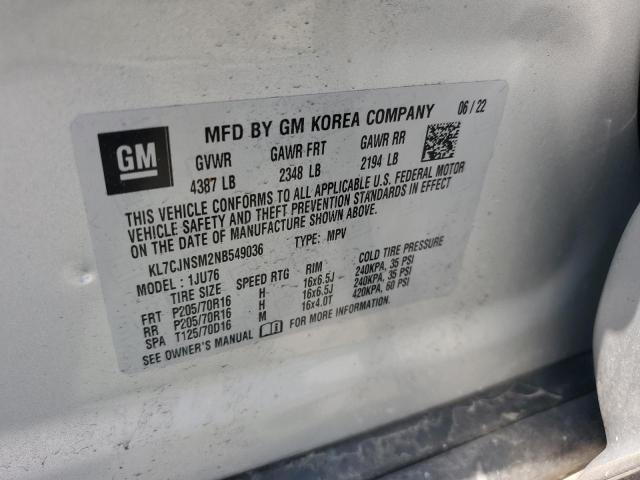 2022 Chevrolet Trax Ls VIN: KL7CJNSM2NB549036 Lot: 59874744