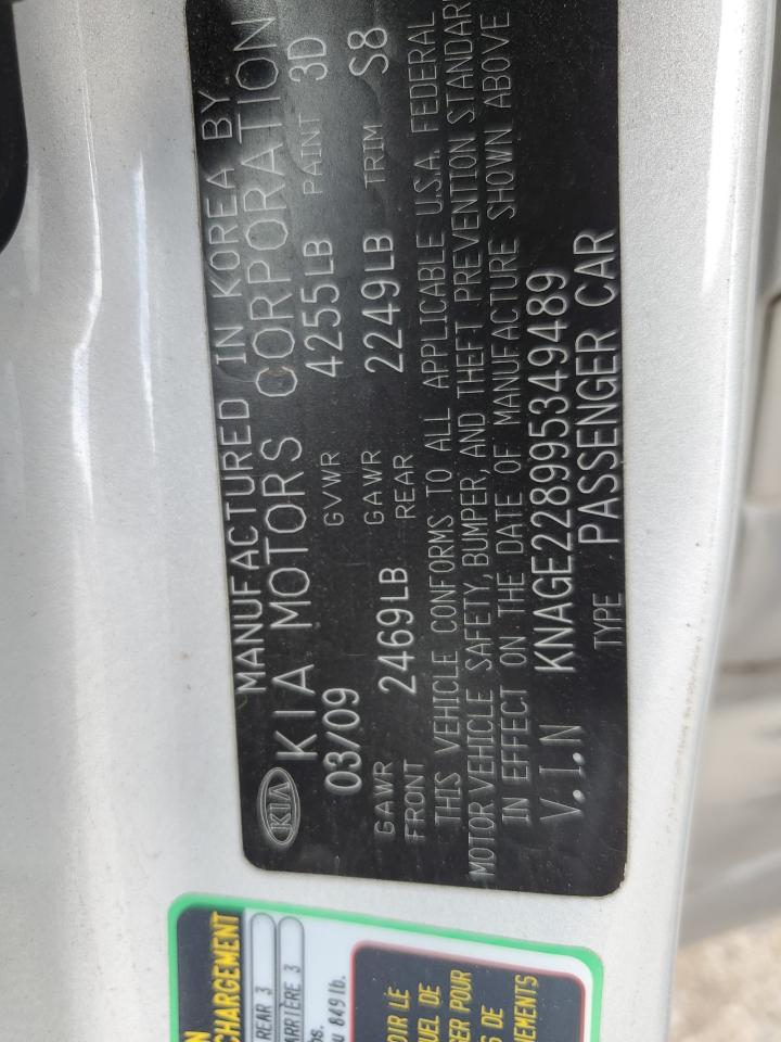 KNAGE228995349489 2009 Kia Optima Lx