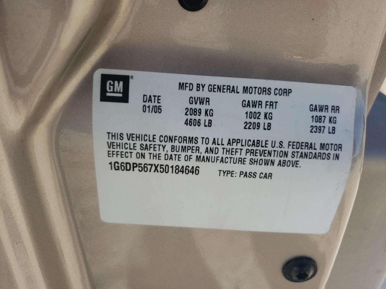 1G6DP567X50184646 2005 Cadillac Cts Hi Feature V6