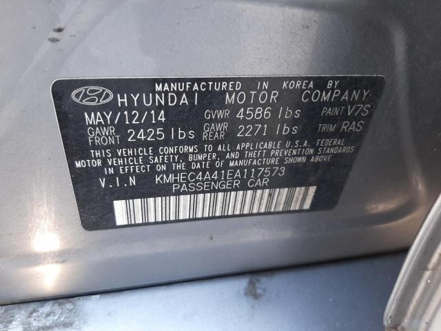 2014 Hyundai Sonata Hybrid VIN: KMHEC4A41EA117573 Lot: 59680764