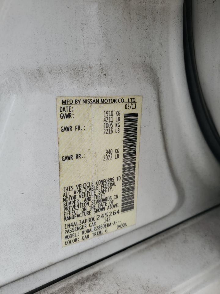 2013 Nissan Altima 2.5 vin: 1N4AL3AP3DC245264