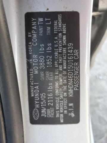 2005 Hyundai Elantra Gls VIN: KMHDN46D15U161439 Lot: 57584164