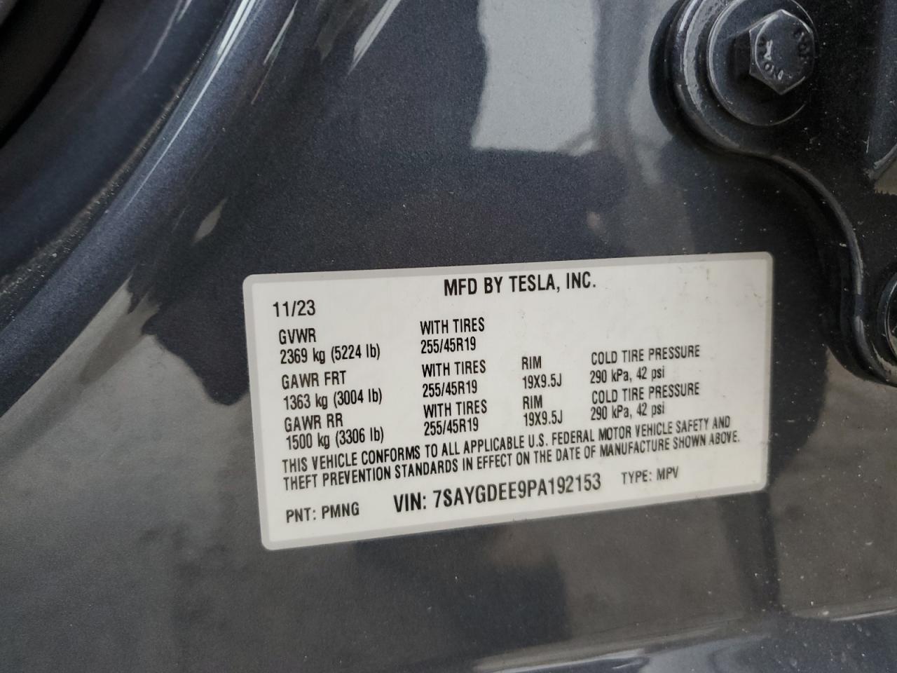 7SAYGDEE9PA192153 2023 Tesla Model Y