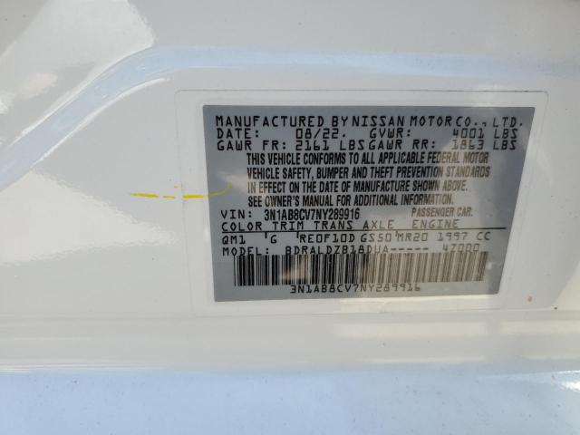 2022 Nissan Sentra Sv VIN: 3N1AB8CV7NY289916 Lot: 58332984