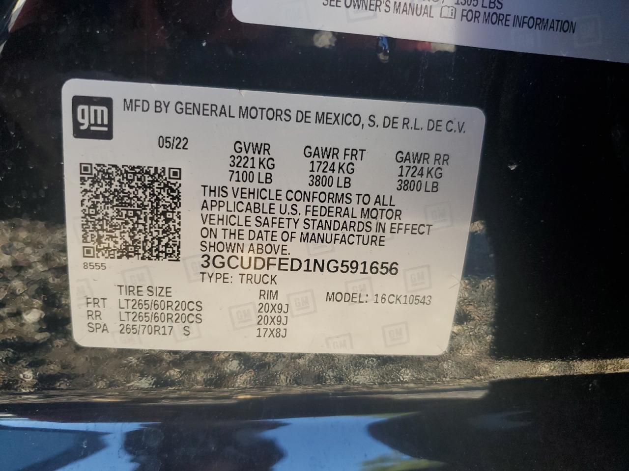 3GCUDFED1NG591656 2022 Chevrolet Silverado K1500 Lt Trail Boss