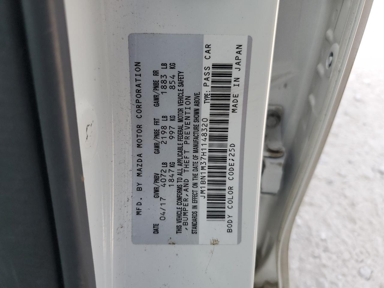 JM1BN1M37H1148320 2017 Mazda 3 Grand Touring