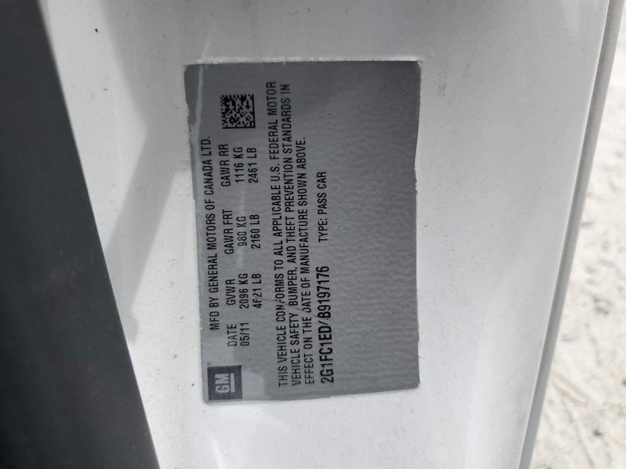 2G1FC1ED4B9197176 2011 Chevrolet Camaro Lt