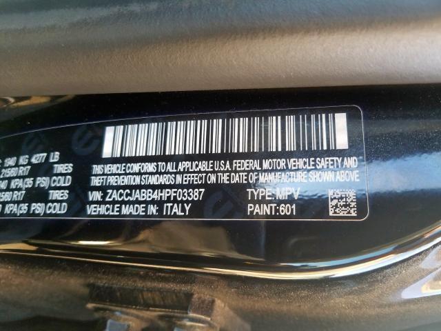 2017 Jeep Renegade Latitude VIN: ZACCJABB4HPF03387 Lot: 60980384