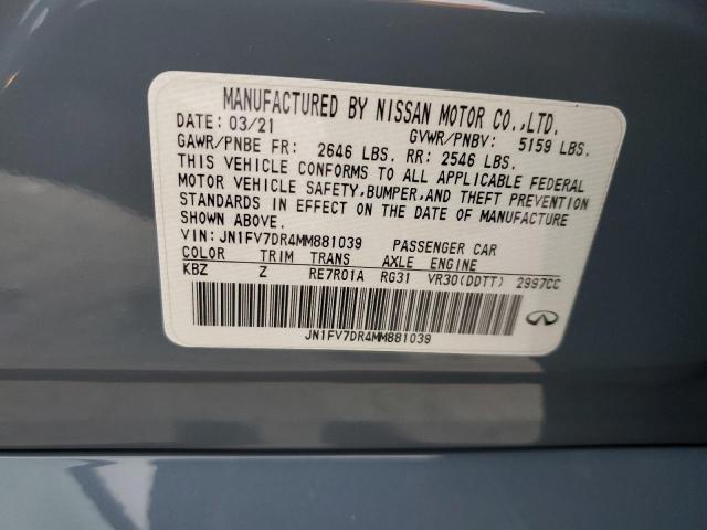 2021 Infiniti Q50 Red Sport 400 VIN: JN1FV7DR4MM881039 Lot: 58195994