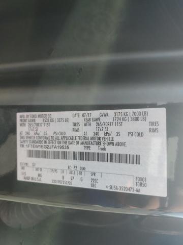 2018 Ford F150 Supercrew VIN: 1FTEW1EG2JFA19535 Lot: 56809114