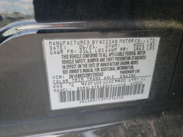 2021 Nissan Sentra Sv VIN: 3N1AB8CV3MY296540 Lot: 59968774