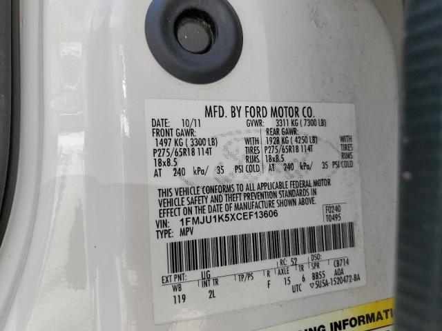 2012 Ford Expedition Limited VIN: 1FMJU1K5XCEF13606 Lot: 59684964