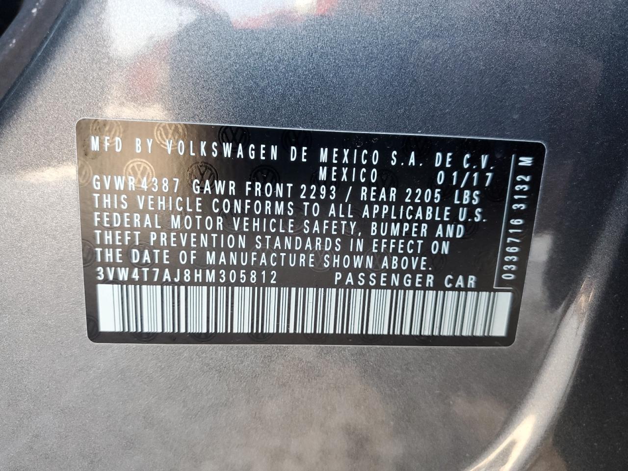 3VW4T7AJ8HM305812 2017 Volkswagen Jetta Gli