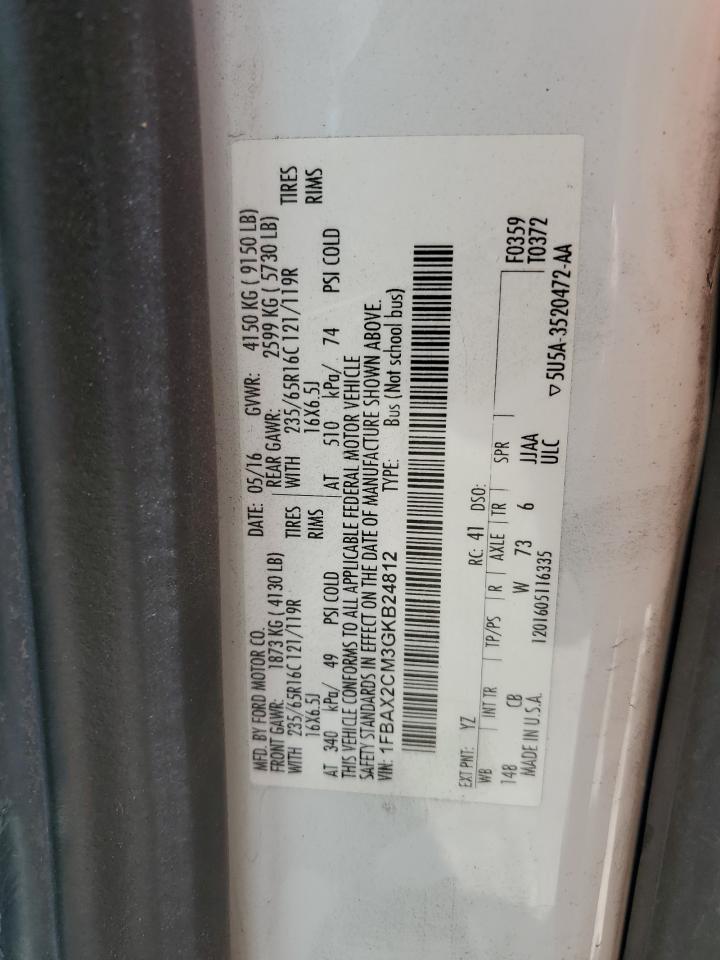 1FBAX2CM3GKB24812 2016 Ford Transit T-350