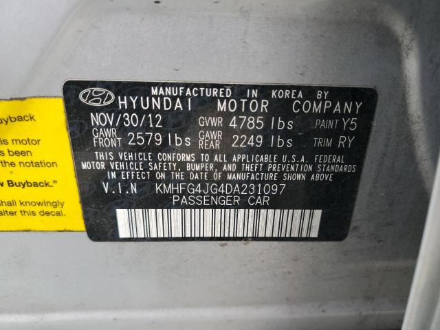 2013 Hyundai Azera VIN: KMHFG4JG4DA231097 Lot: 57485604