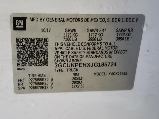 2018 CHEVROLET SILVERADO - 3GCUKPEHXJG185724