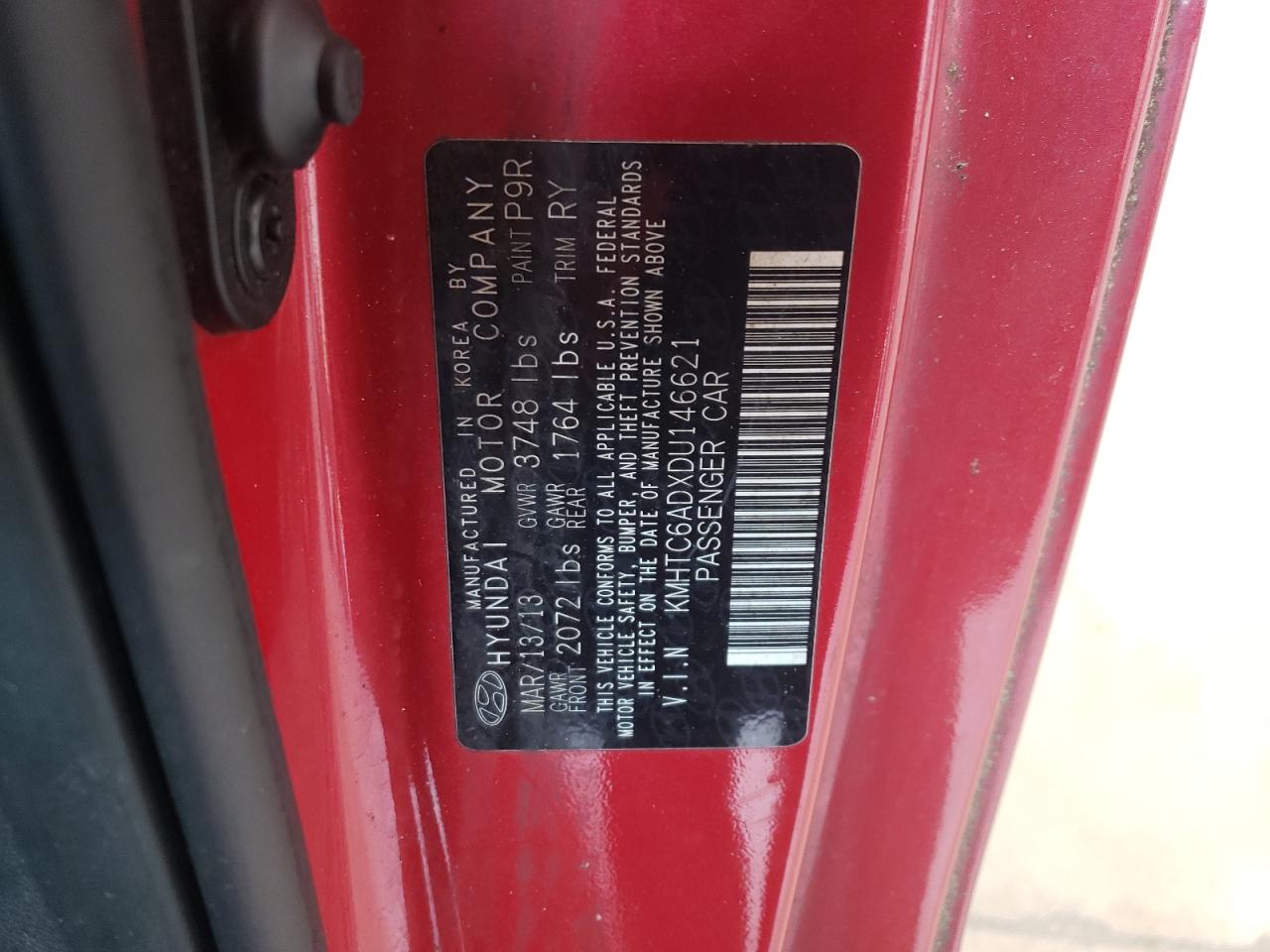 KMHTC6ADXDU146621 2013 Hyundai Veloster