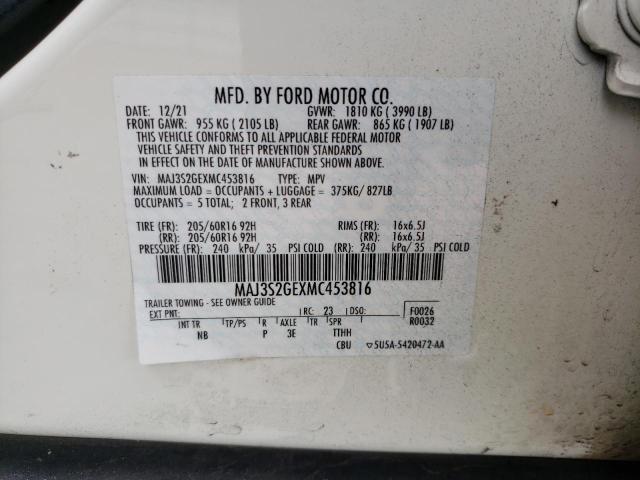 2021 Ford Ecosport Se VIN: MAJ3S2GEXMC453816 Lot: 57074844