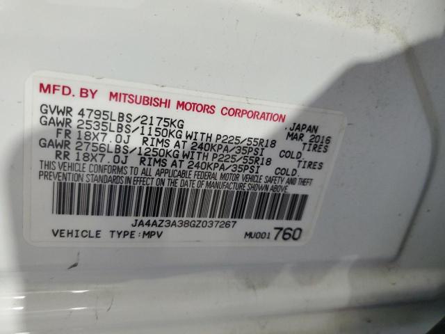 2016 Mitsubishi Outlander Se VIN: JA4AZ3A38GZ037267 Lot: 60913824