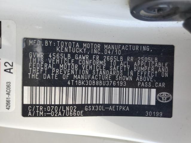 2011 Toyota Avalon Base VIN: 4T1BK3DB8BU376193 Lot: 60323614