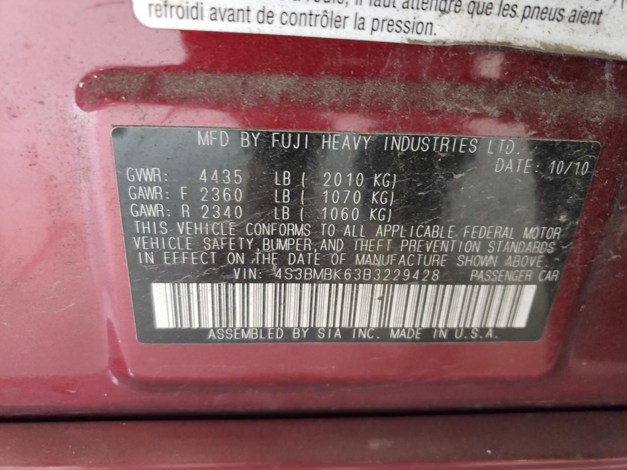 4S3BMBK63B3229428 2011 Subaru Legacy 2.5I Limited