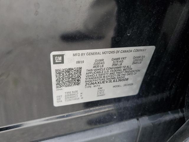 2020 Chevrolet Equinox Lt VIN: 2GNAXUEV3L6136508 Lot: 58544794