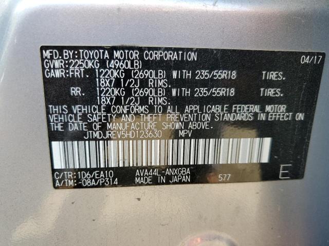 2017 Toyota Rav4 Hv Limited VIN: JTMDJREV5HD123630 Lot: 57541064