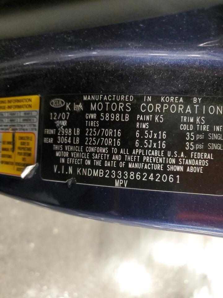 KNDMB233386242061 2008 Kia Sedona Ex