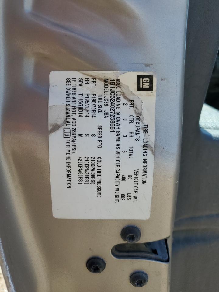 1G1JC524027258661 2002 Chevrolet Cavalier Base