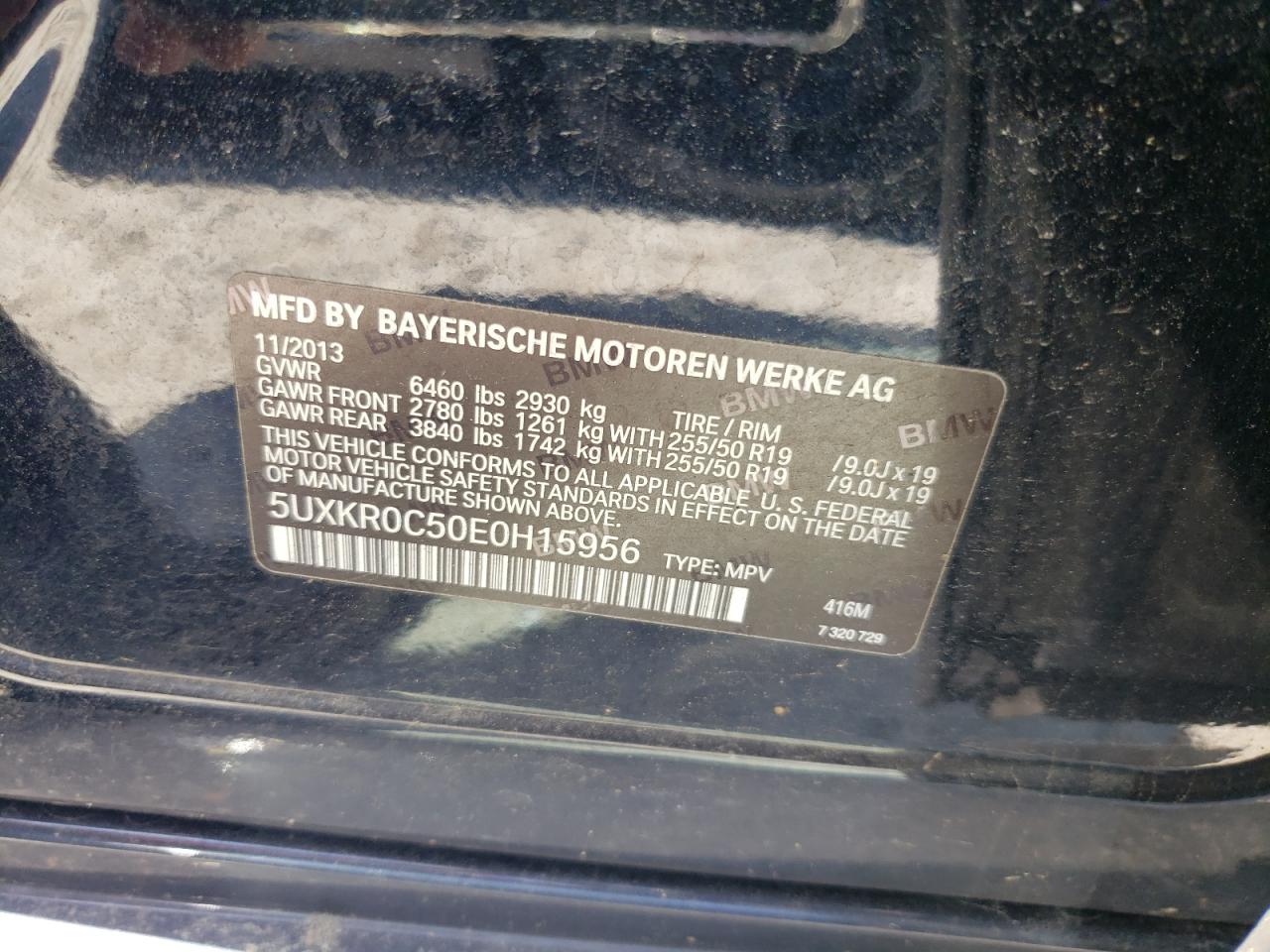 5UXKR0C50E0H15956 2014 BMW X5 xDrive35I