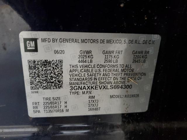 2020 Chevrolet Equinox Lt VIN: 3GNAXKEVXLS694300 Lot: 58092424