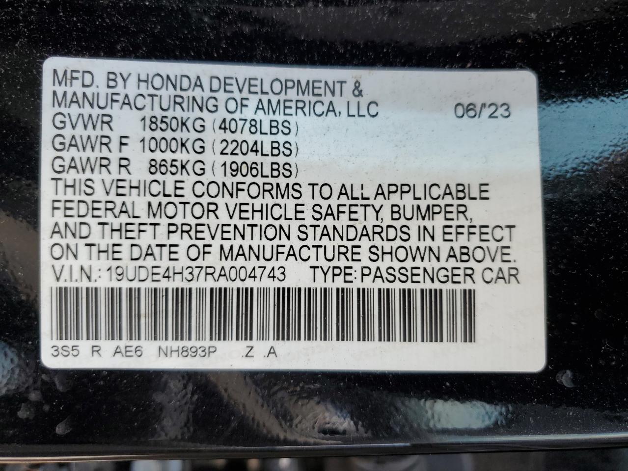 19UDE4H37RA004743 2024 Acura Integra A-Spec