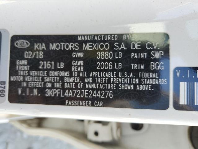 2018 Kia Forte Lx VIN: 3KPFL4A72JE244276 Lot: 58252864
