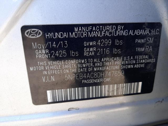 2013 Hyundai Sonata Gls VIN: 5NPEB4AC8DH747659 Lot: 58174104