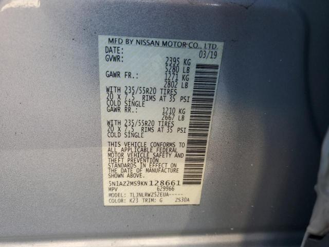 2019 NISSAN MURANO S - 5N1AZ2MS9KN128661