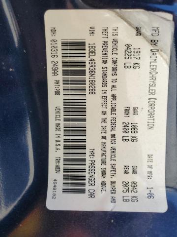 2006 Dodge Stratus Sxt VIN: 1B3EL46R36N180288 Lot: 58764404