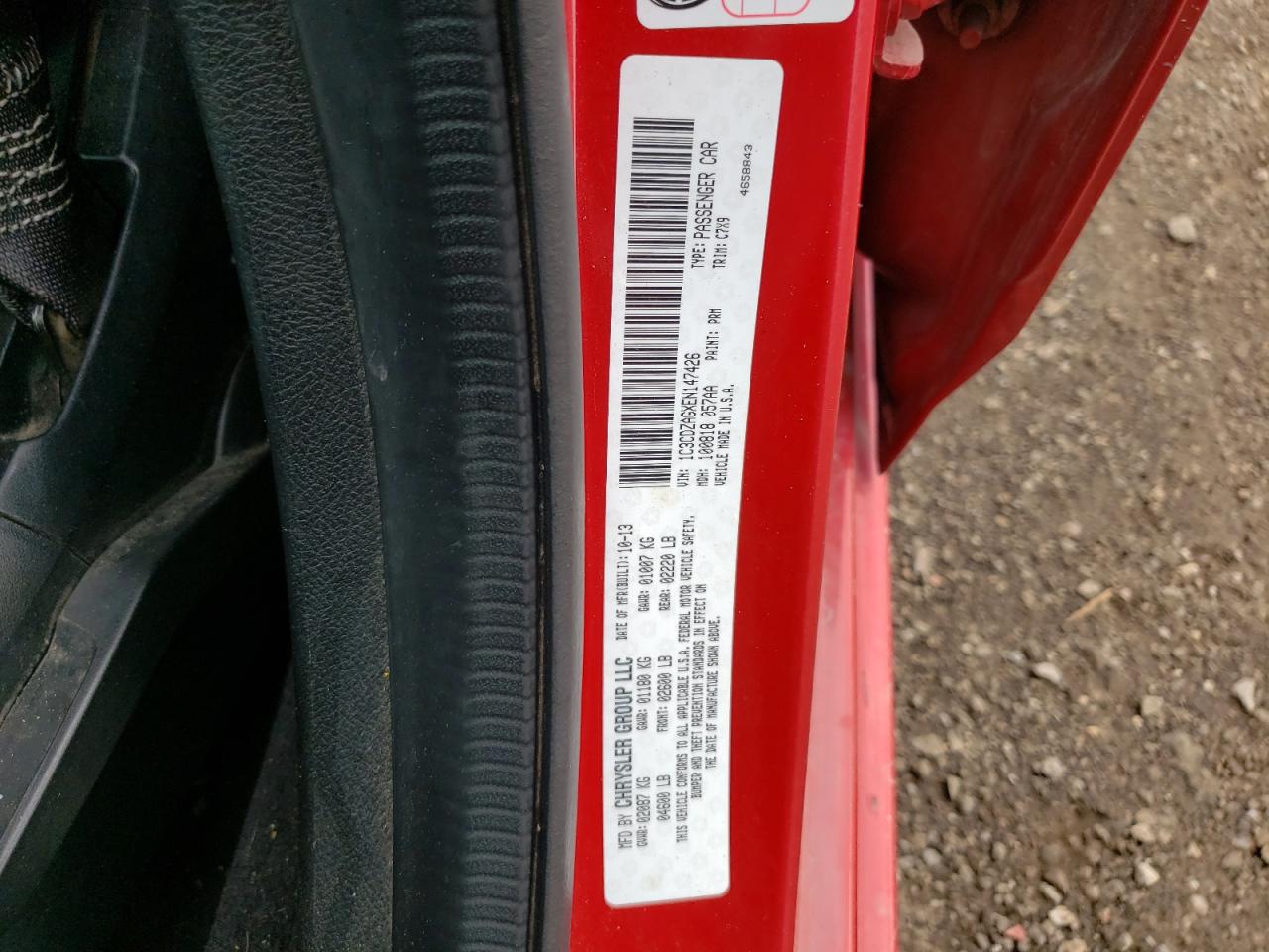 1C3CDZAGXEN147426 2014 Dodge Avenger Se