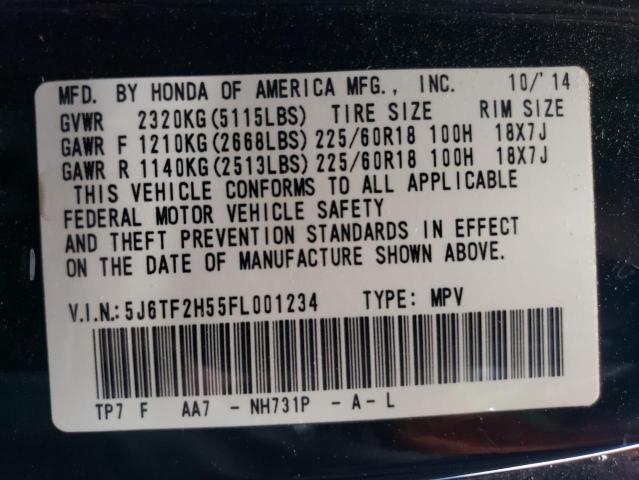 2015 Honda Crosstour Exl VIN: 5J6TF2H55FL001234 Lot: 59160984