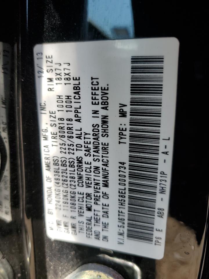 5J6TF1H58EL000734 2014 Honda Crosstour Exl