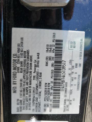 2020 Ford Mustang Gt VIN: 1FATP8FF6L5139517 Lot: 57710654