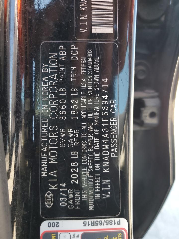 KNADM4A31E6394714 2014 Kia Rio Lx