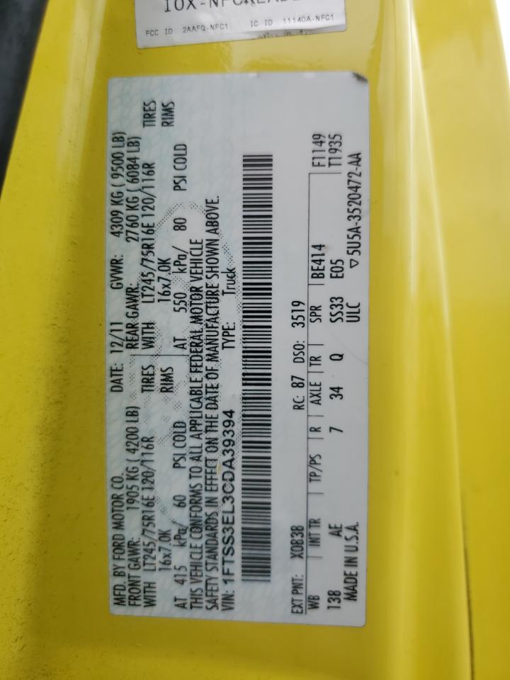 1FTSS3EL3CDA39394 2012 Ford Econoline E350 Super Duty Van