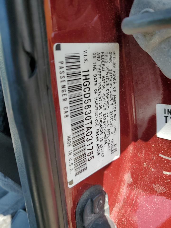 1HGCD5630TA031765 1996 Honda Accord Lx