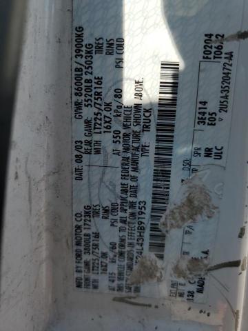 2003 Ford Econoline E250 Van VIN: 1FTNE24L43HB91953 Lot: 59080464